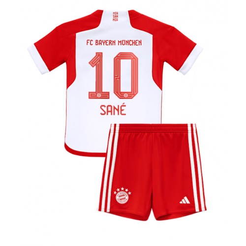 Echipament fotbal Bayern Munich Leroy Sane #10 Tricou Acasa 2023-24 pentru copii maneca scurta (+ Pantaloni scurti)